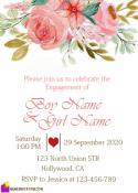 Flowers Engagement Invitation Card With Name Editing
