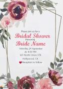 Red Rose Bridal Shower Invitation Card With Grooms Name
