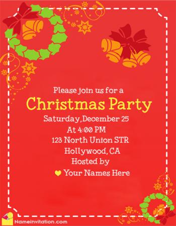 Best Christmas Invitation Card With Name Maker Online