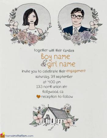 Best Engagement Invitation Card With Name And Photo