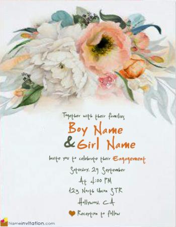 Best Indian Engagement Invitation Card With Name Maker