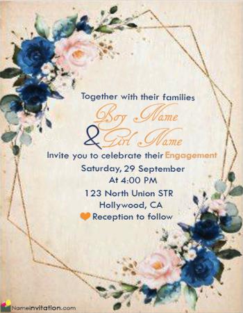 Create Engagement Invitation Card With Name Editing