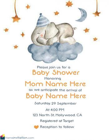 Cute Baby Shower Invitations With Baby Name