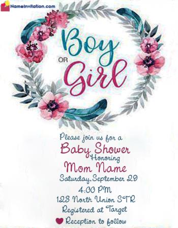 Indian Baby Shower Invitation Card Maker Online With Name