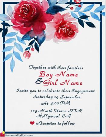 Indian Engagement Invitation Card With Name Editing