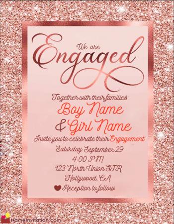Indian Engagement Invitation Card With Name Editing Free Online