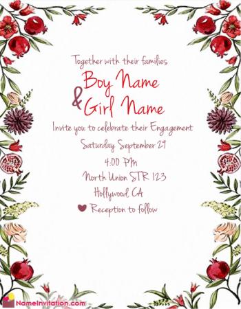 Indian Engagement Invitation Card With Name Editing Online