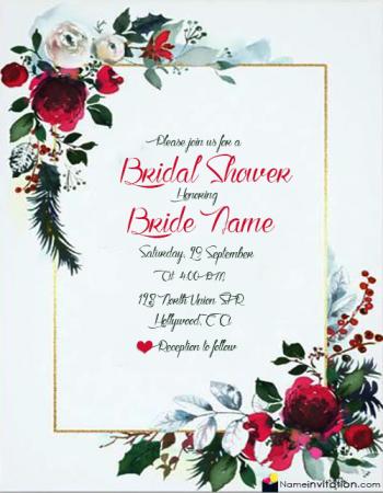 Make Your Own Bridal Shower Invitations With Name Free