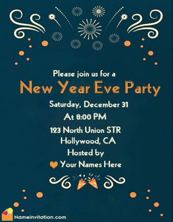 New Year Party Invitation Message With Name Maker