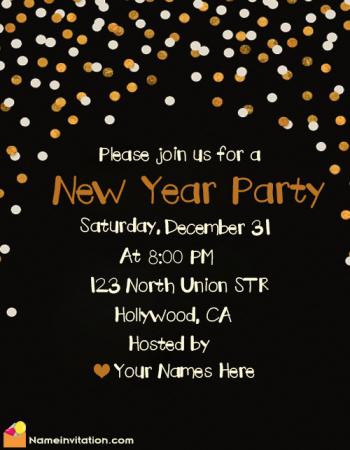 New Year Party Invitation Template Wording Free Online