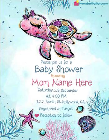 Virtual Baby Shower Invitations Free For Girl With Name