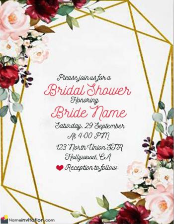 Virtual Bridal Shower Invitation Wording With Name Edit