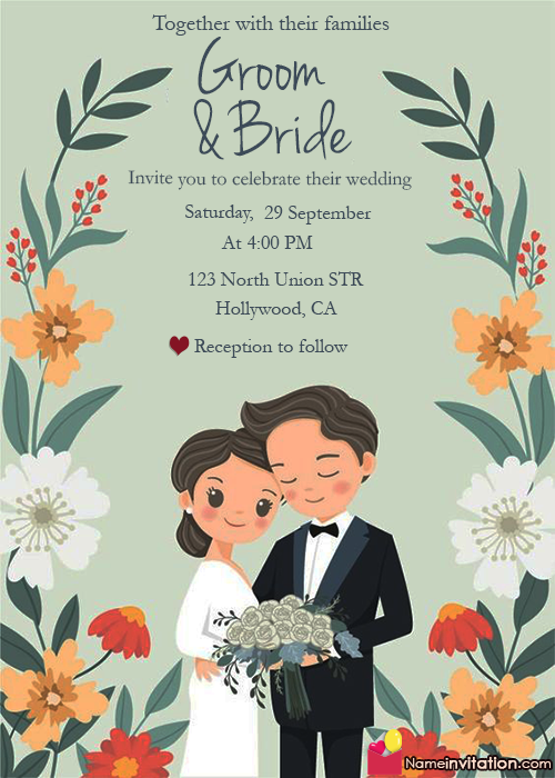 Cute Online Wedding Card Maker With Name And Photo Cute Online Wedding Card Maker With Name And Photo