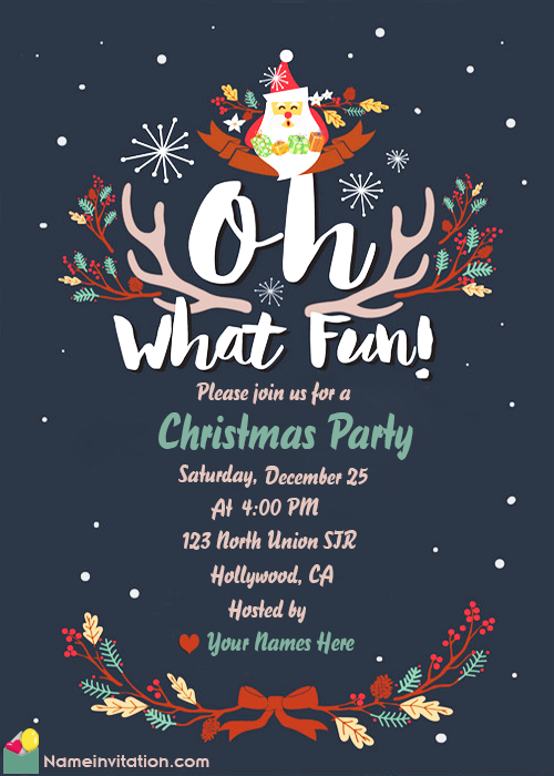 Free Download Invitation Card For Christmas Party With Name Free Download Invitation Card For Christmas Party With Name