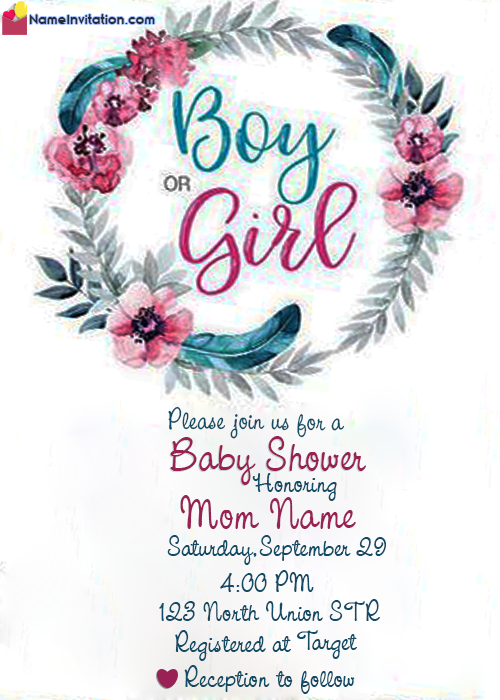 Indian Baby Shower Invitation Card Maker Online With Name Indian Baby Shower Invitation Card Maker Online With Name