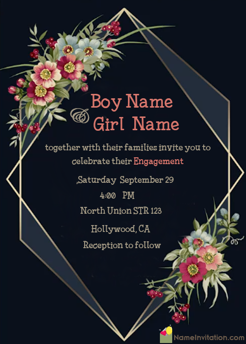 Ring Ceremony Invitation Card With Name Maker Online Ring Ceremony Invitation Card With Name Maker Online